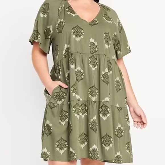Old Navy V-Neck Mini Swing Dress, Plus Size 3X - Picture 1 of 8